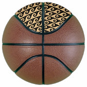 Griechischer Fret, Mittelmeer-Wellenmuster, braun Basketball (Rechts)