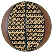 Griechischer Fret, Mittelmeer-Wellenmuster, braun Basketball (Vertikal)