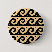 Griechischer Fret, Mittelmeer-Wellenmuster, braun Button (Vorderseite)