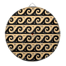 Griechischer Fret, Mittelmeer-Wellenmuster, braun Dartscheibe