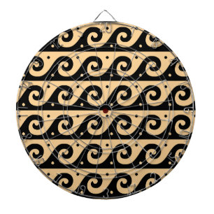 Griechischer Fret, Mittelmeer-Wellenmuster, braun Dartscheibe