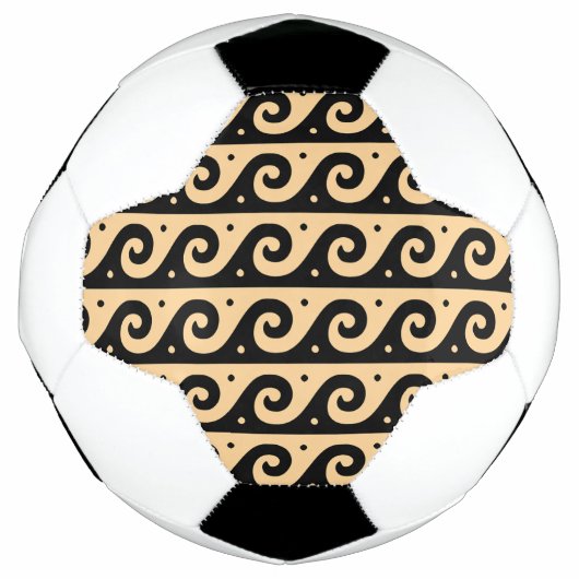 Griechischer Fret, Mittelmeer-Wellenmuster, braun Fußball (Vorderseite)