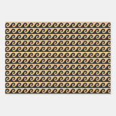 Griechischer Fret, Mittelmeer-Wellenmuster, braun Geschenkpapier Set (Vorderseite)