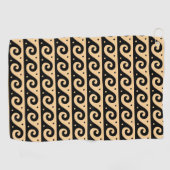 Griechischer Fret, Mittelmeer-Wellenmuster, braun Golfhandtuch (Horizontal)