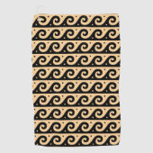 Griechischer Fret, Mittelmeer-Wellenmuster, braun Golfhandtuch (Vorderseite)