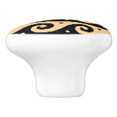 Griechischer Fret, Mittelmeer-Wellenmuster, braun Keramikknauf (Seitenansicht)