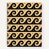 Griechischer Fret, Mittelmeer-Wellenmuster, braun Notizblock (Vorderseite)