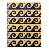 Griechischer Fret, Mittelmeer-Wellenmuster, braun Notizblock (Vorderseite)