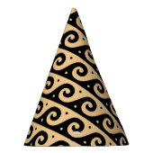 Griechischer Fret, Mittelmeer-Wellenmuster, braun Partyhütchen (Rechts)