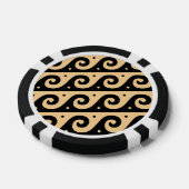 Griechischer Fret, Mittelmeer-Wellenmuster, braun Pokerchips (Einzeln)