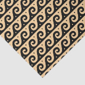 Griechischer Fret, Mittelmeer-Wellenmuster, braun Seidenpapier (Ausschnitt)