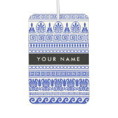 Griechischer Fret, Mixed Meander Key, Blau, Ihr Na Autolufterfrischer (Vorderseite)