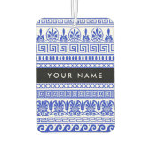 Griechischer Fret, Mixed Meander Key, Blau, Ihr Na Autolufterfrischer (Rückseite)