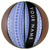 Griechischer Fret, Mixed Meander Key, Blau, Ihr Na Basketball (Vertikal)