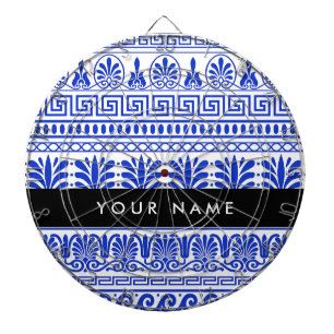 Griechischer Fret, Mixed Meander Key, Blau, Ihr Na Dartscheibe