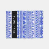 Griechischer Fret, Mixed Meander Key, Blau, Ihr Na Fleecedecke (Vorderseite (Horizontal))