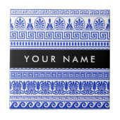 Griechischer Fret, Mixed Meander Key, Blau, Ihr Na Fliese (Vorderseite)