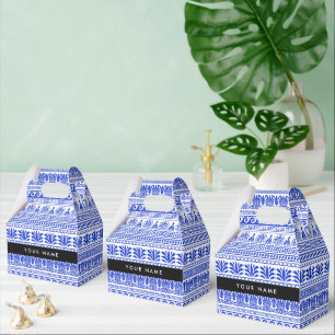 Griechischer Fret, Mixed Meander Key, Blau, Ihr Na Geschenkschachtel