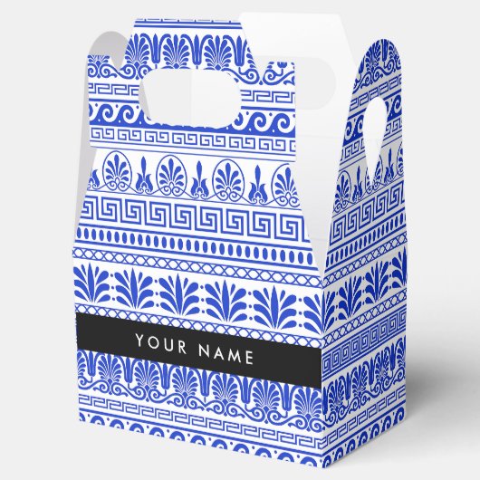 Griechischer Fret, Mixed Meander Key, Blau, Ihr Na Geschenkschachtel (Geöffnet)