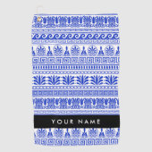 Griechischer Fret, Mixed Meander Key, Blau, Ihr Na Golfhandtuch (Vorderseite)