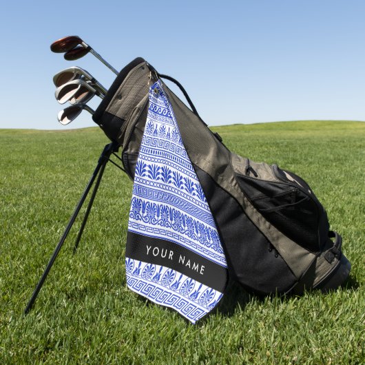 Griechischer Fret, Mixed Meander Key, Blau, Ihr Na Golfhandtuch (Gras)