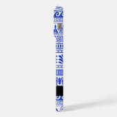 Griechischer Fret, Mixed Meander Key, Blau, Ihr Na iPhone Hülle (Linke Seite)