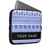 Griechischer Fret, Mixed Meander Key, Blau, Ihr Na Laptopschutzhülle (Vorne Rechts)