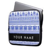 Griechischer Fret, Mixed Meander Key, Blau, Ihr Na Laptopschutzhülle (Vorderseite Links)