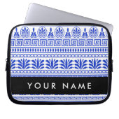 Griechischer Fret, Mixed Meander Key, Blau, Ihr Na Laptopschutzhülle (Vorderseite)