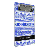 Griechischer Fret, Mixed Meander Key, Blau, Ihr Na Mini Klemmbrett (Schrägansicht)