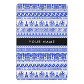 Griechischer Fret, Mixed Meander Key, Blau, Ihr Na Mini Klemmbrett (Rückseite)