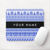 Griechischer Fret, Mixed Meander Key, Blau, Ihr Na Mousepad (Mit Mouse)