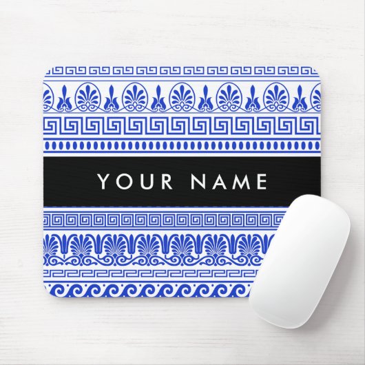 Griechischer Fret, Mixed Meander Key, Blau, Ihr Na Mousepad (Mit Mouse)