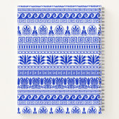 Griechischer Fret, Mixed Meander Key, Blau, Ihr Na Notizblock (Rückseite)