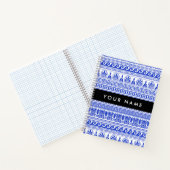 Griechischer Fret, Mixed Meander Key, Blau, Ihr Na Notizblock (Innenseite)