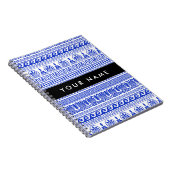 Griechischer Fret, Mixed Meander Key, Blau, Ihr Na Notizblock (Rechte Seite)