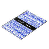 Griechischer Fret, Mixed Meander Key, Blau, Ihr Na Notizblock (Linke Seite)