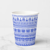 Griechischer Fret, Mixed Meander Key, Blau, Ihr Na Pappbecher (Rückseite)