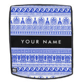 Griechischer Fret, Mixed Meander Key, Blau, Ihr Na Rucksack (Abnehmbare Front)