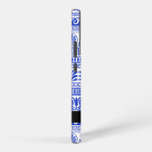 Griechischer Fret, Mixed Meander Key, Blau, Ihr Na Samsung Galaxy Hülle (Rechte Seite)