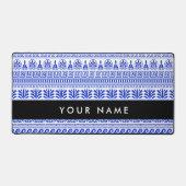 Griechischer Fret, Mixed Meander Key, Blau, Ihr Na Schreibtischunterlage (Vorderseite)