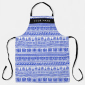 Griechischer Fret, Mixed Meander Key, Blau, Ihr Na Schürze (Vorderseite)