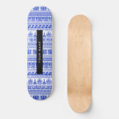 Griechischer Fret, Mixed Meander Key, Blau, Ihr Na Skateboard (Vorderseite)