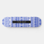 Griechischer Fret, Mixed Meander Key, Blau, Ihr Na Skateboard (Horizontal)