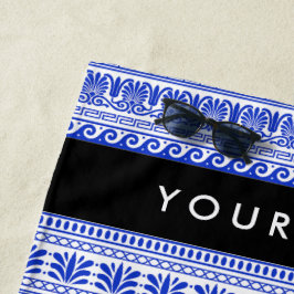 Griechischer Fret, Mixed Meander Key, Blau, Ihr Na Strandtuch