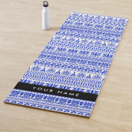 Griechischer Fret, Mixed Meander Key, Blau, Ihr Na Yogamatte