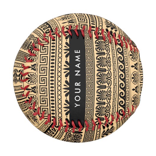 Griechischer Fret, Mixed Meander Key, Braun, Ihr N Baseball (Vorderseite Links)