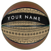 Griechischer Fret, Mixed Meander Key, Braun, Ihr N Basketball (Vorderseite)