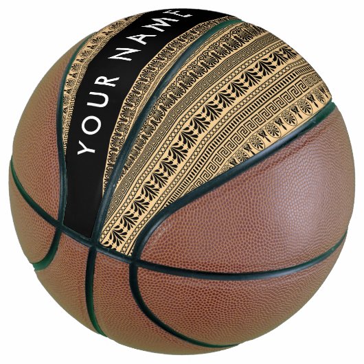 Griechischer Fret, Mixed Meander Key, Braun, Ihr N Basketball (angewinkelt)