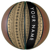 Griechischer Fret, Mixed Meander Key, Braun, Ihr N Basketball (Vertikal)